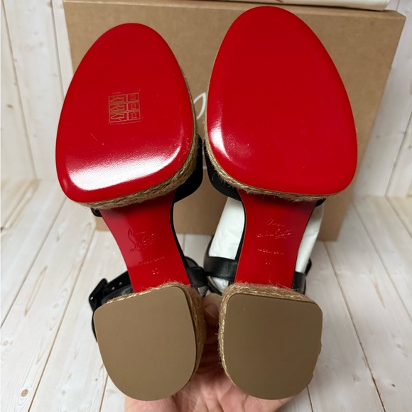 Christian Louboutin Calakala Espadrille Platform Sandal Black sz 37 / 7 - Picture 13 of 13